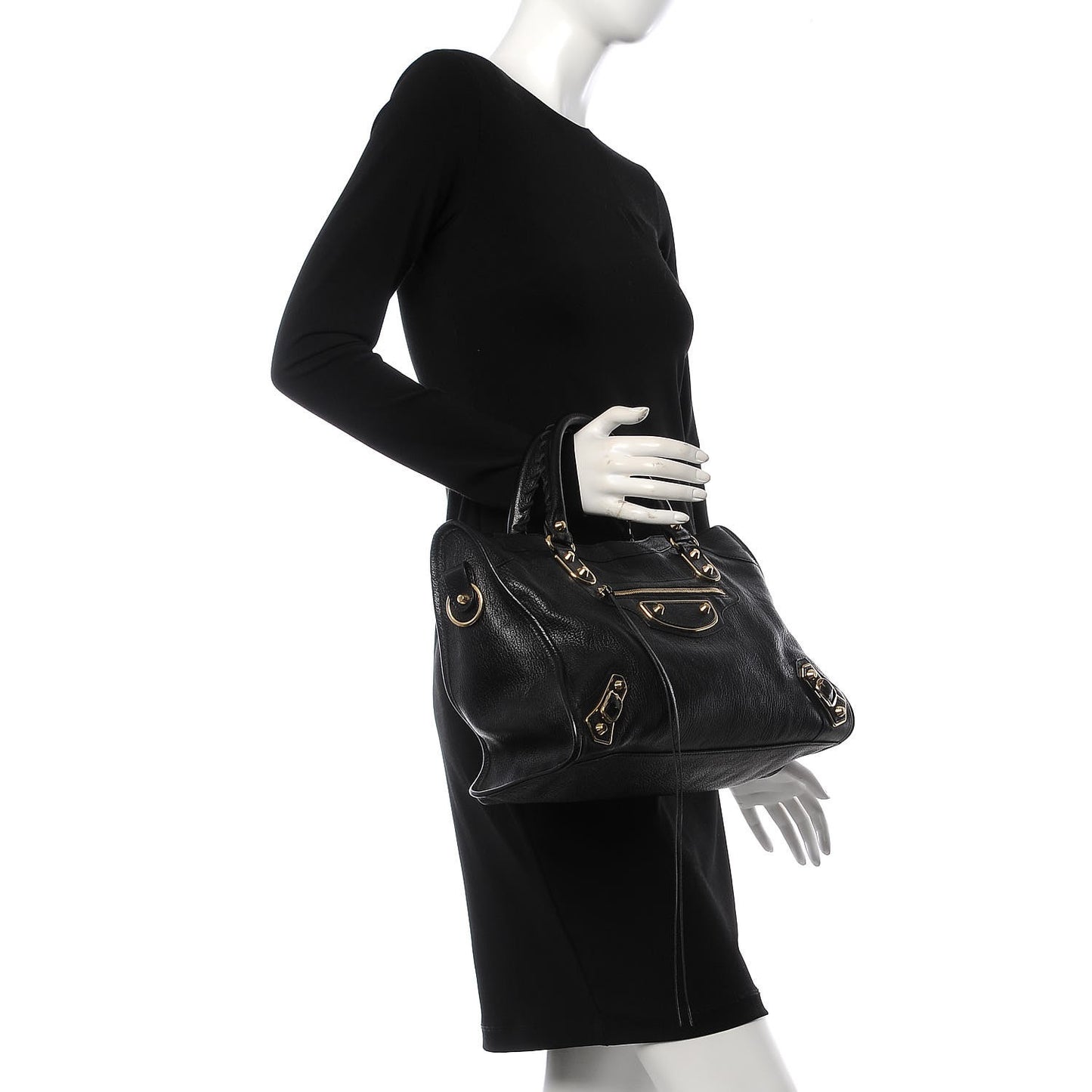 Chevre Gold Metallic Edge Hardware City Black