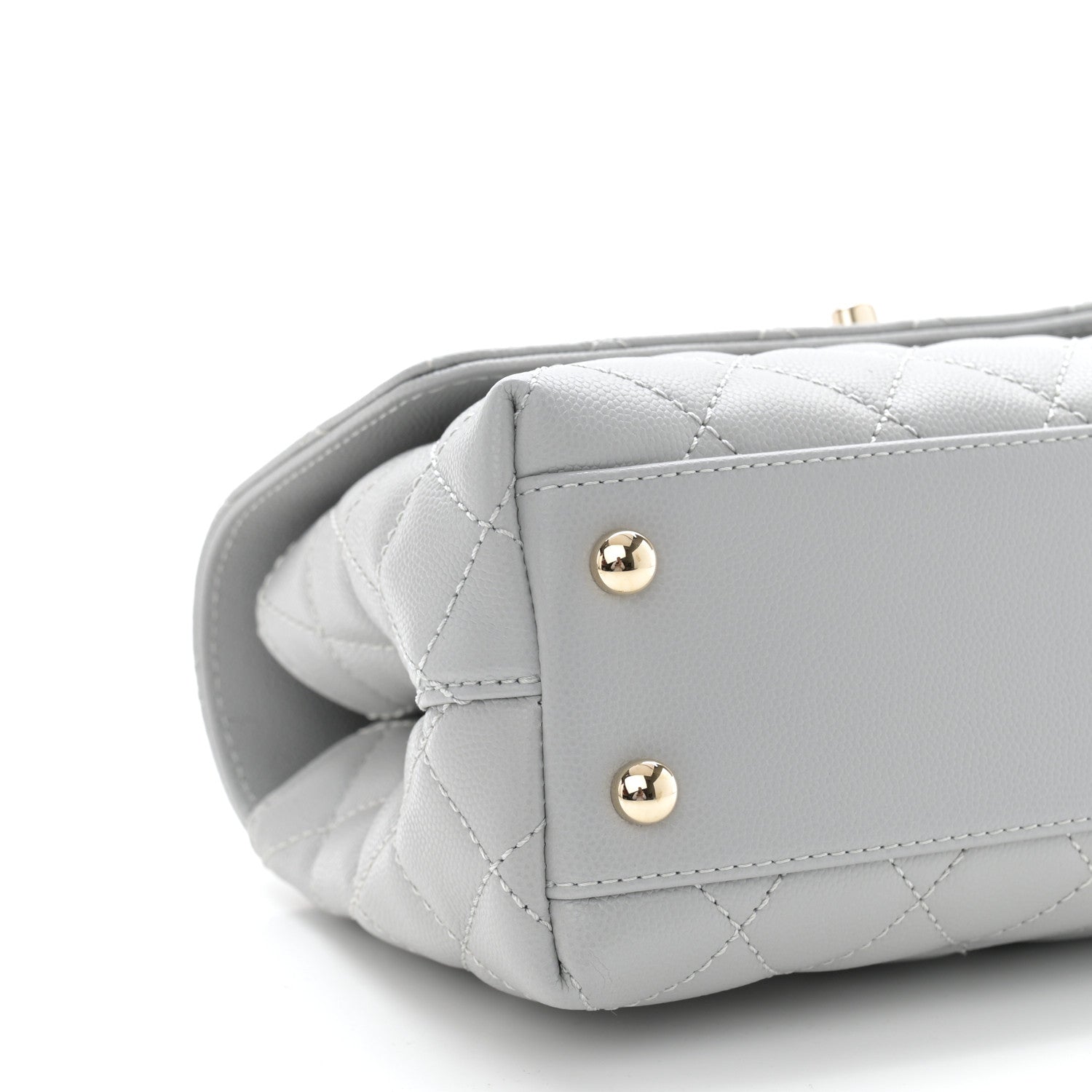 Chanel Caviar Quilted Mini Coco Handle Flap Light Grey 9 of 11