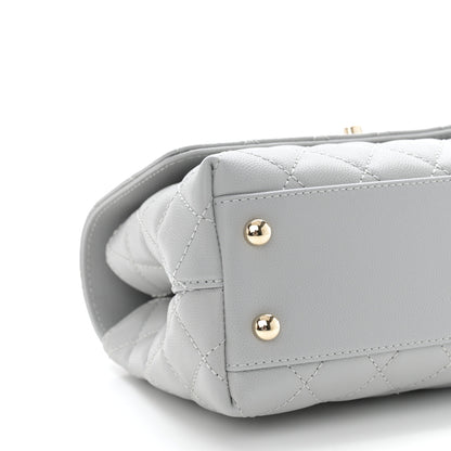 Chanel Caviar Quilted Mini Coco Handle Flap Light Grey 9 of 11
