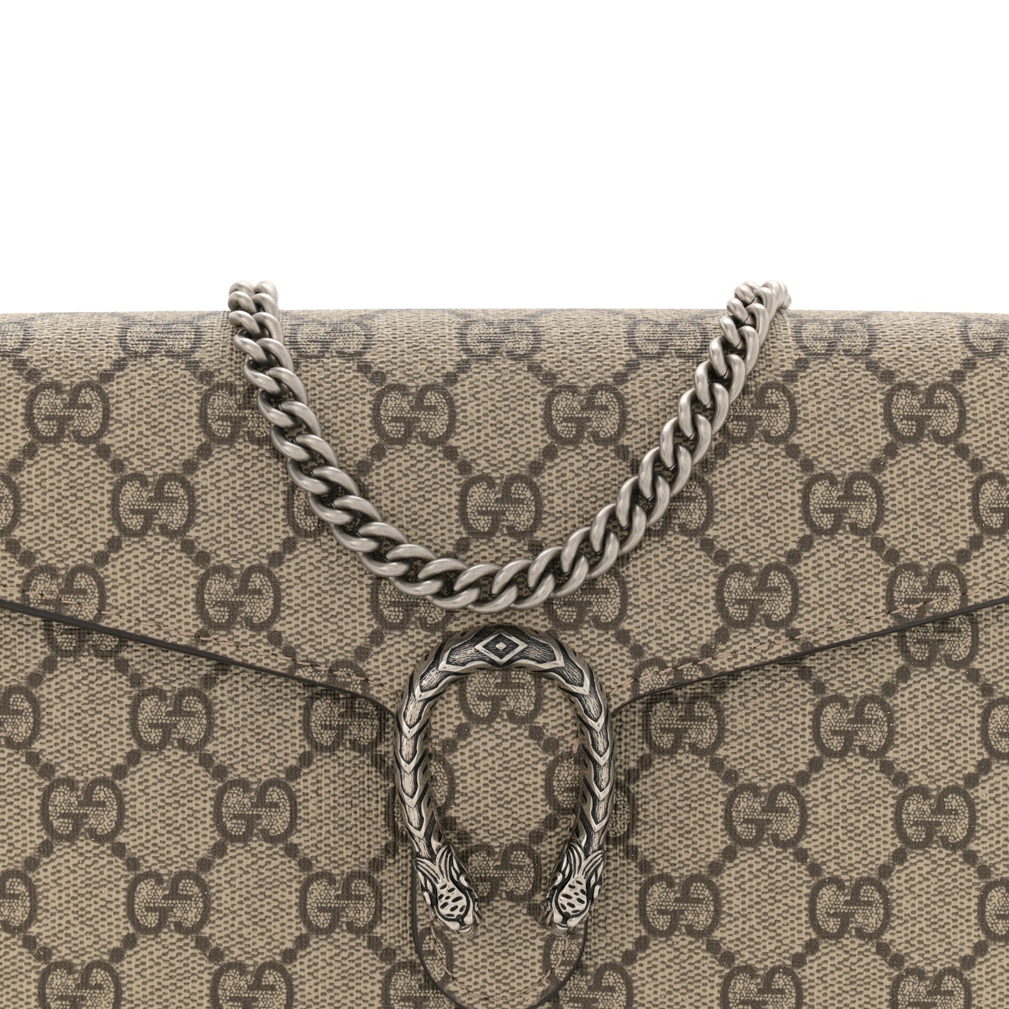 GG Supreme Monogram Mini Dionysus Chain Wallet Beige Taupe