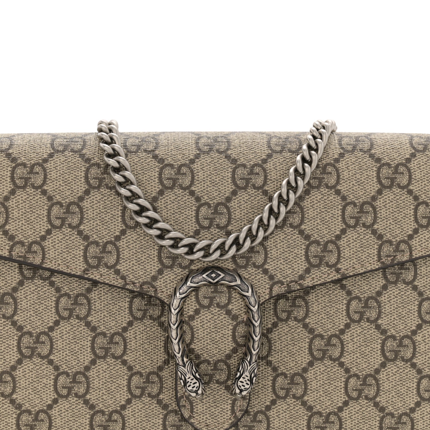 Gucci GG Supreme Monogram Mini Dionysus Chain Wallet Beige Taupe 8 of 10