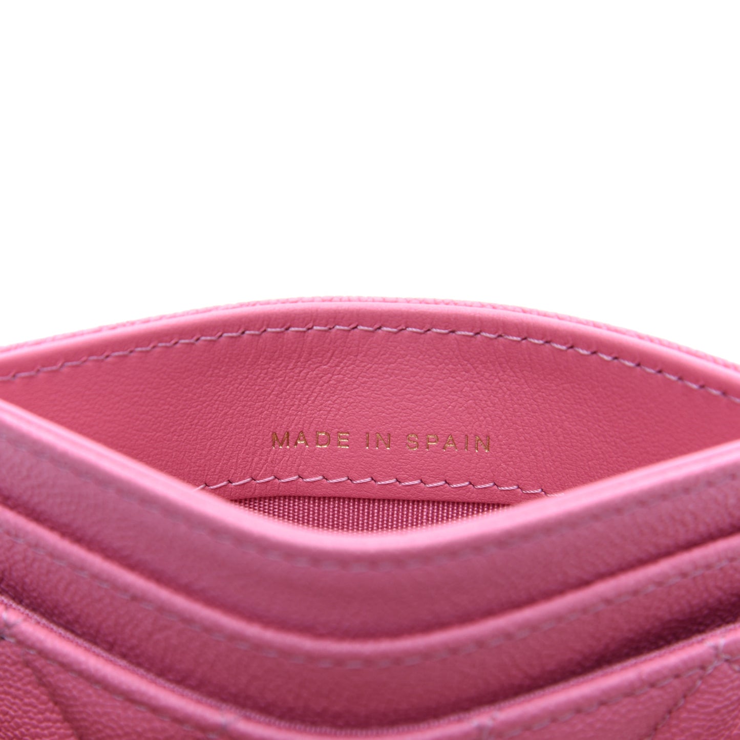 Caviar Quilted Boy Card Holder Pink