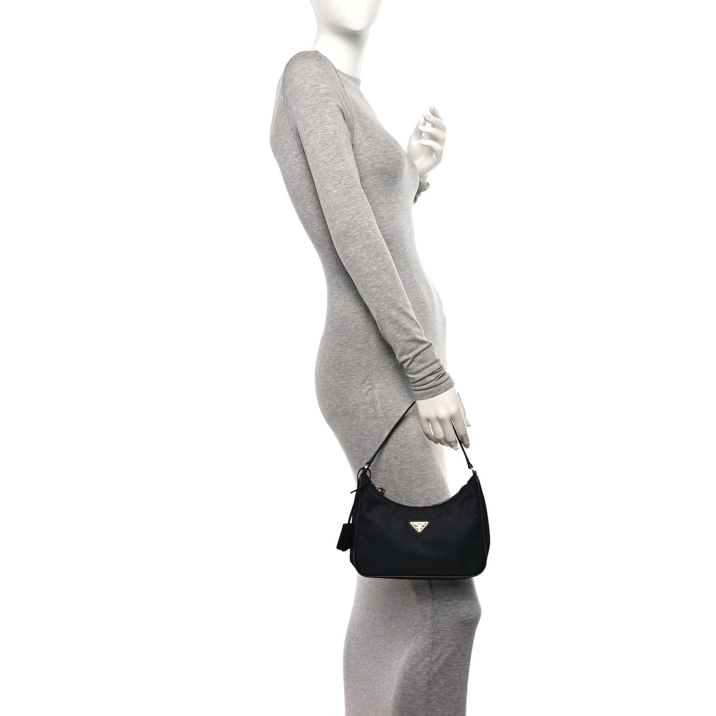 Tessuto Nylon Saffiano Mini Re-Edition 2005 Bag Black