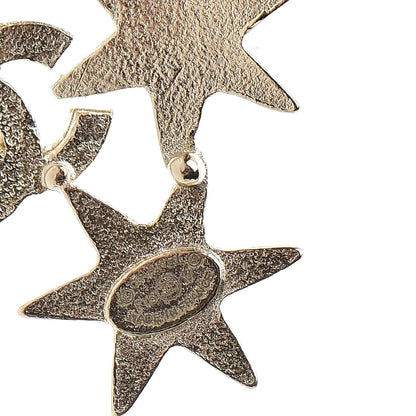 Chanel Crystal Pearl CC Star Earrings Gold 4 of 5