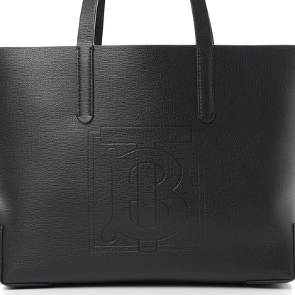 Burberry Calfskin TB Motif Embossed Medium Tote Black 6 of 9