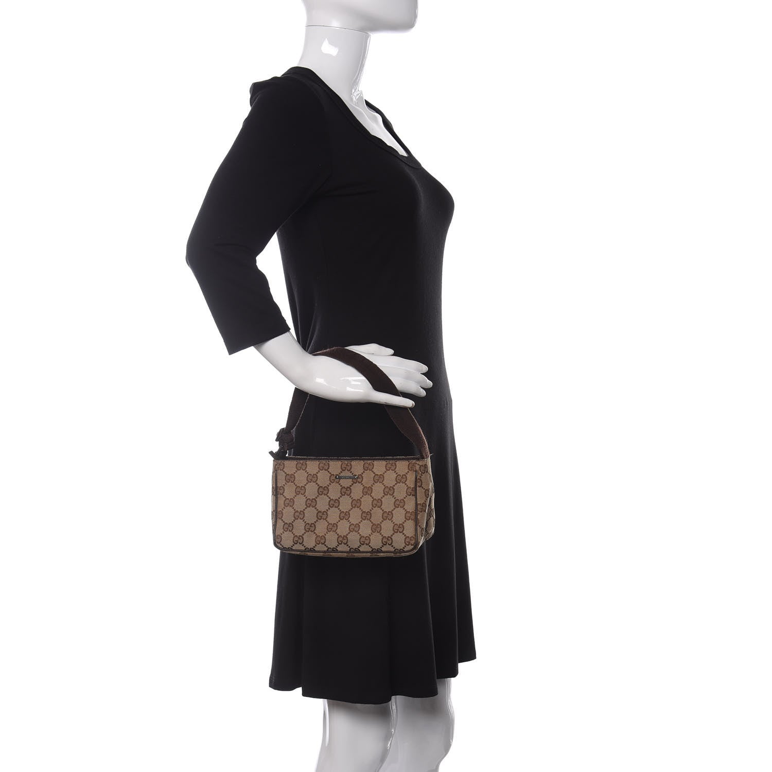 Gucci Monogram Shoulder Bag Dark Brown 2 of 14
