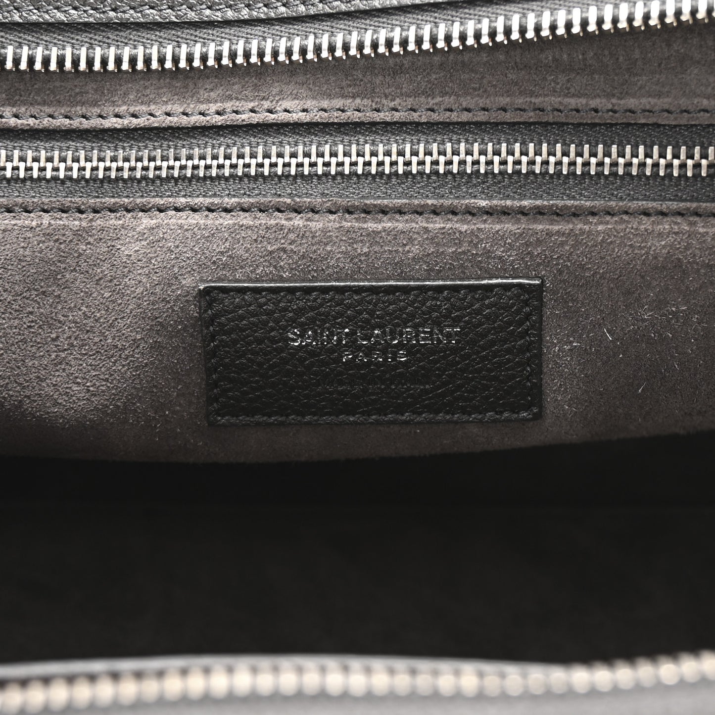 Grained Calfskin Small Cabas Rive Gauche Dark Anthracite