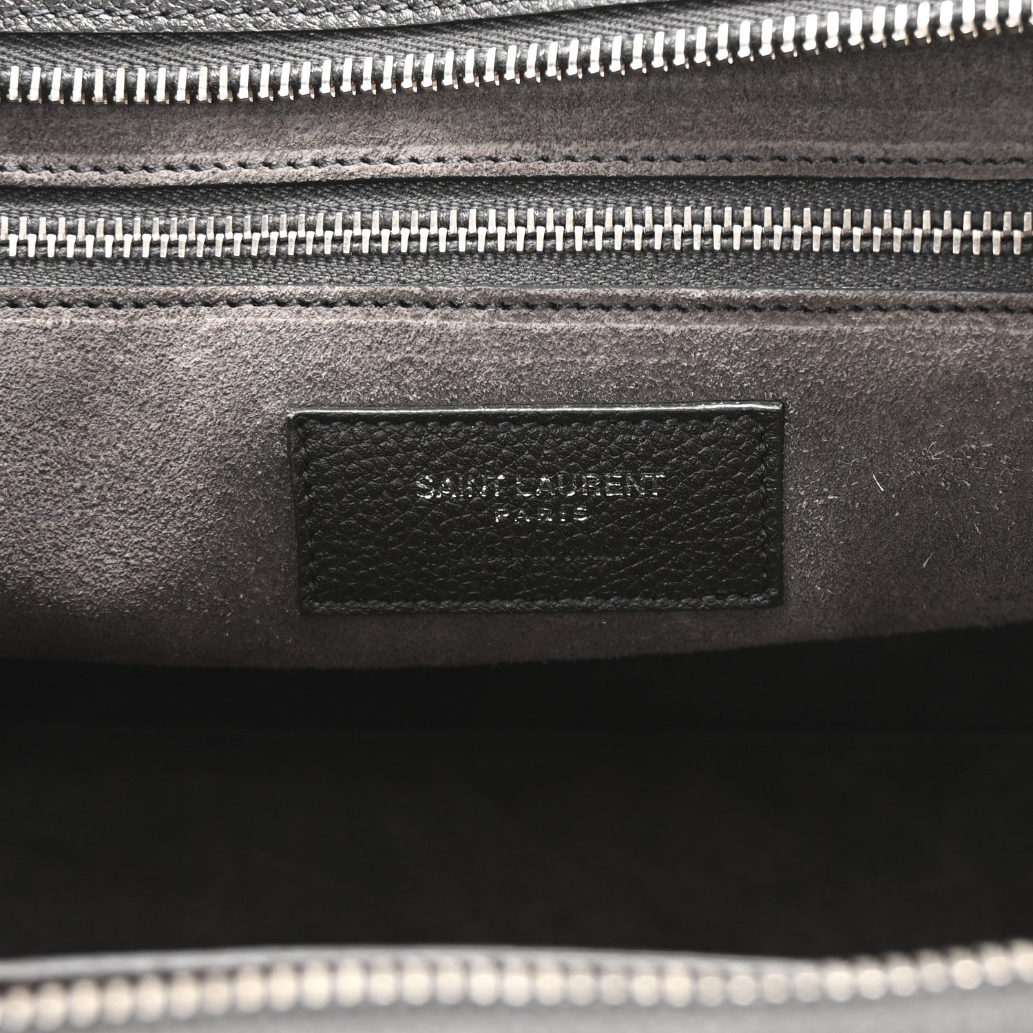 Saint Laurent Grained Calfskin Small Cabas Rive Gauche Dark Anthracite 6 of 10