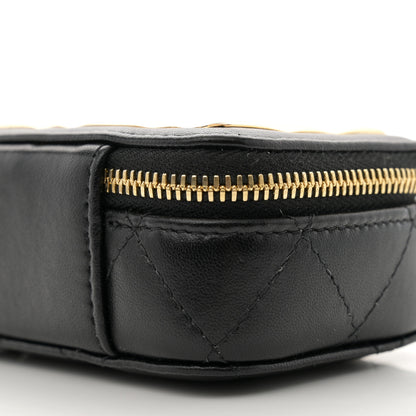 Chanel Lambskin Metal Quilted Extra Mini Vanity Case With Chain Black Gold 10 of 12