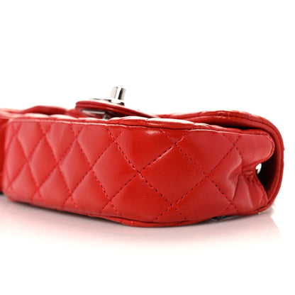 Chanel Lambskin Quilted Double Mini Flap Crossbody Red 6 of 13