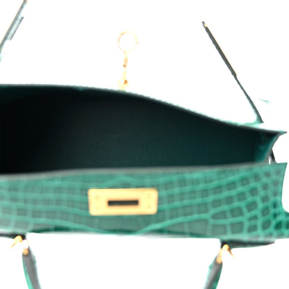 Hermes Shiny Alligator Mini Kelly Sellier 20 Vert Emeraude 5 of 11