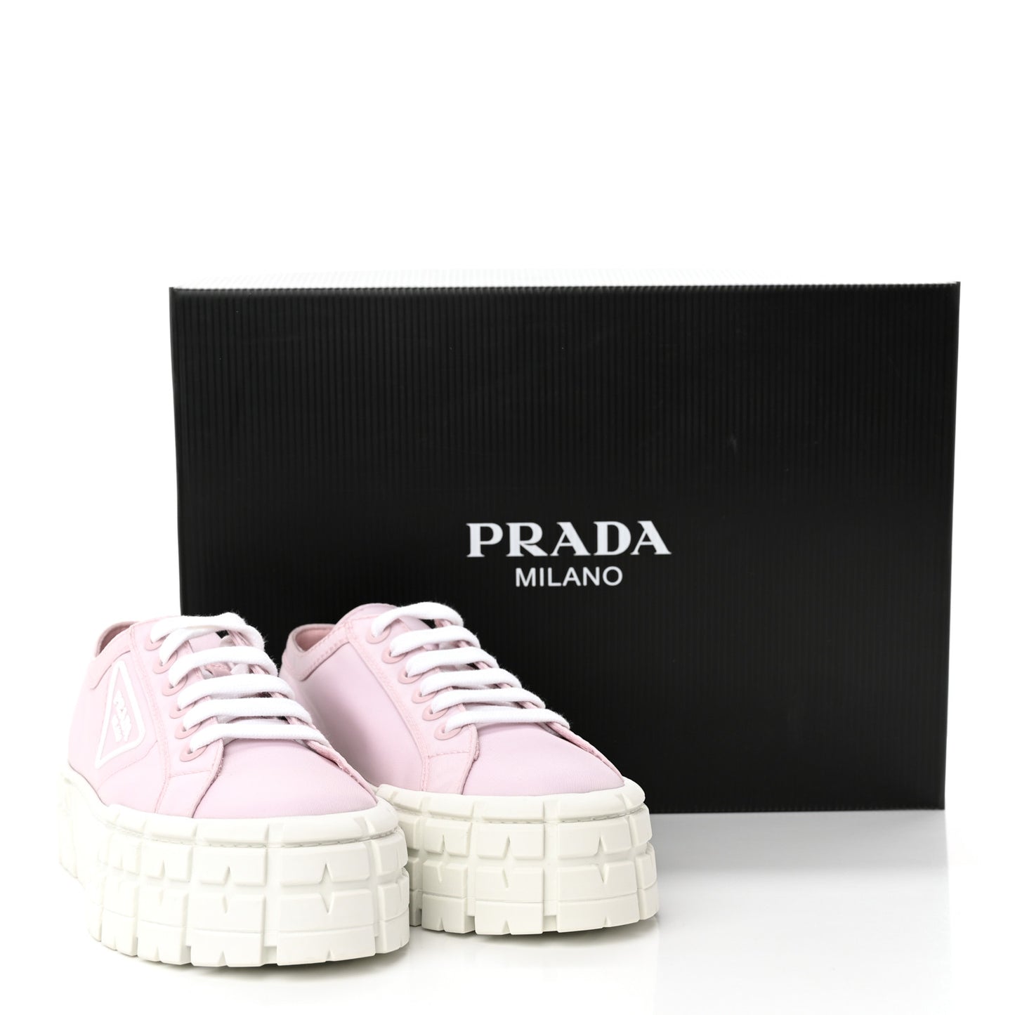Re-Nylon Gabardine Triangle Logo Double Wheel 50mm Sneakers 40 Alabastro