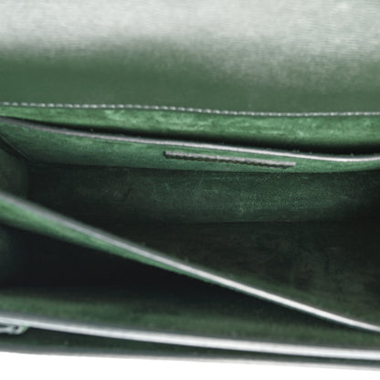 Saint Laurent Smooth Calfskin Medium Monogram Sunset Satchel Dark Green 5 of 14