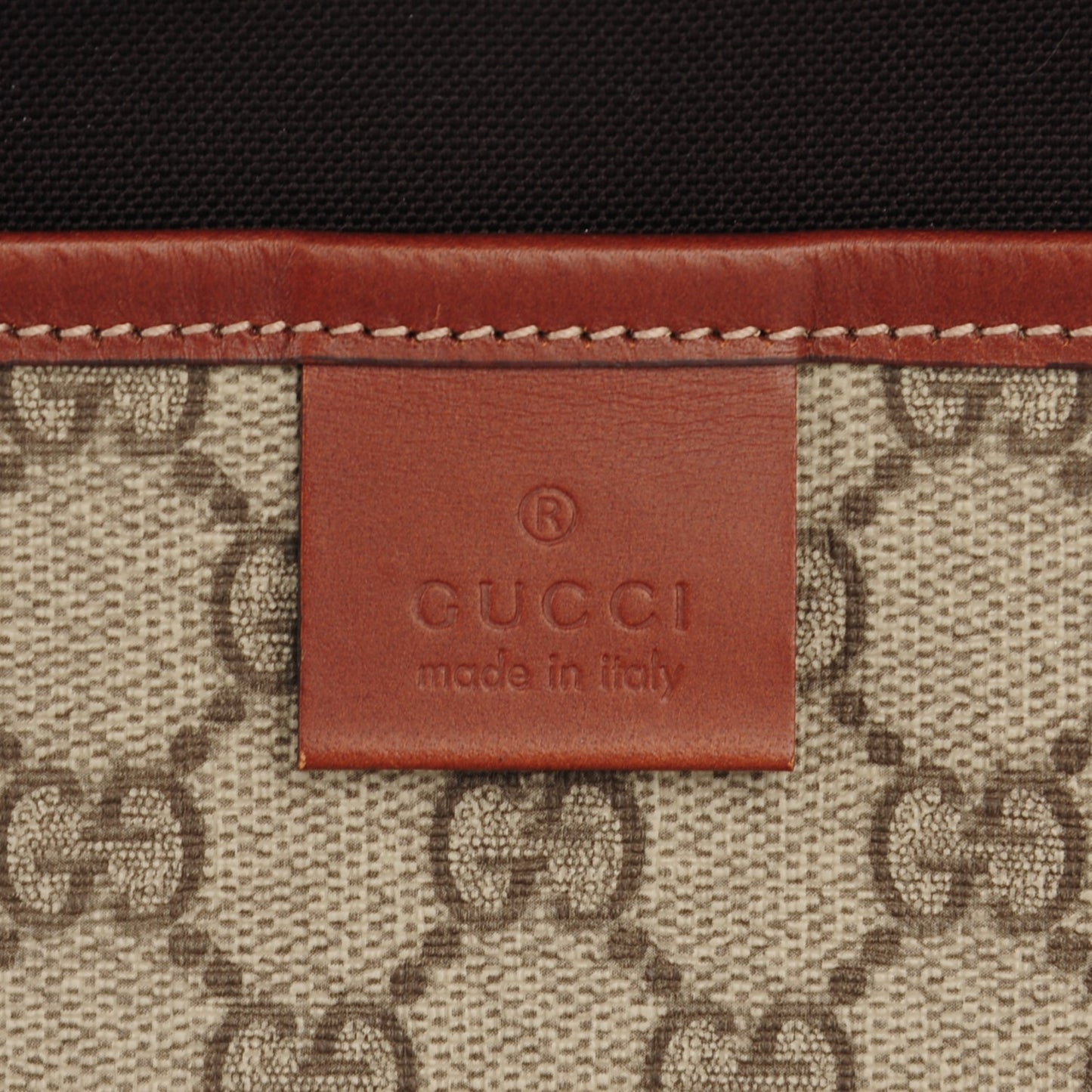 GG Plus Monogram Large Signature Web Loop Tote Brown