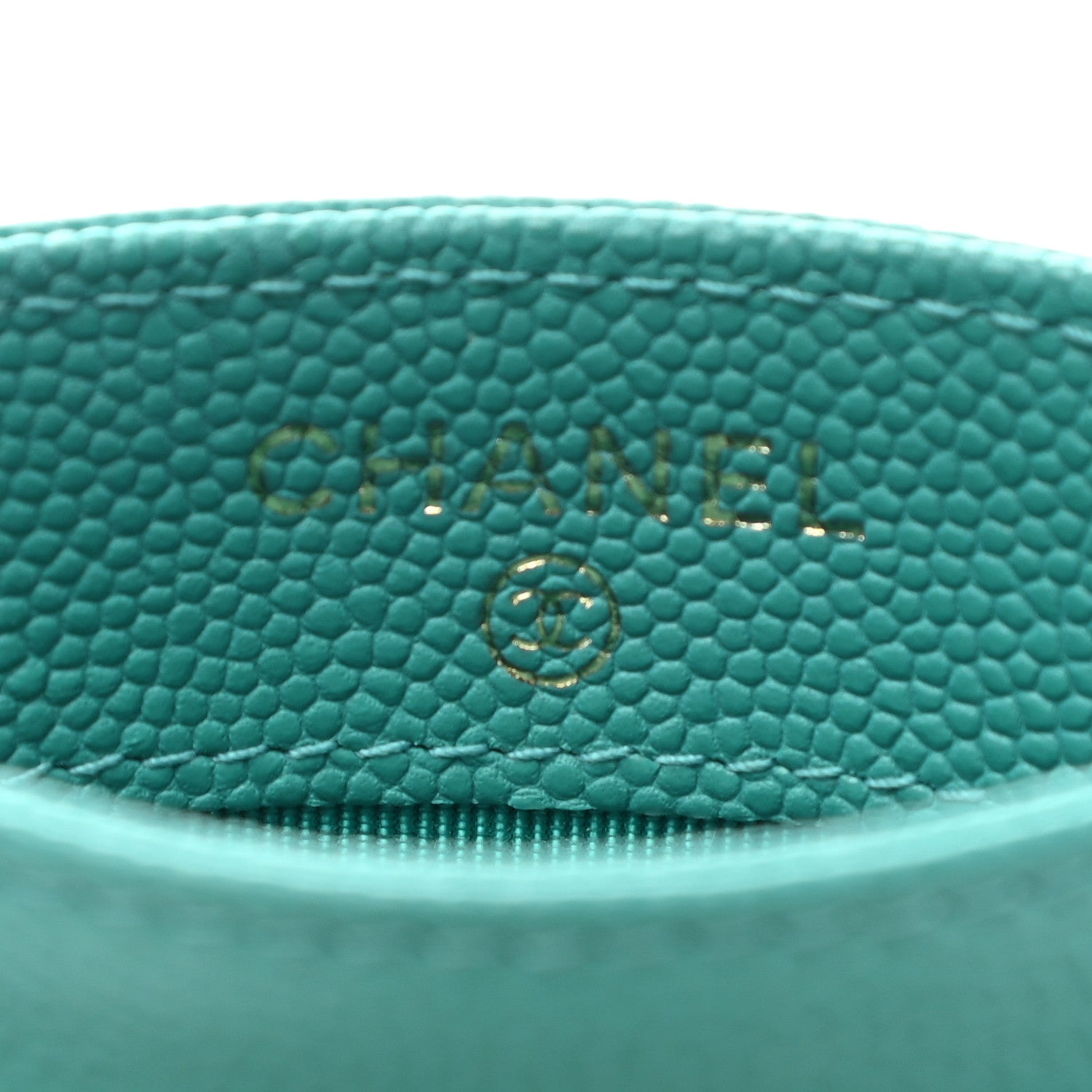 Chanel Caviar Quilted Card Holder Turquoise 6 of 8