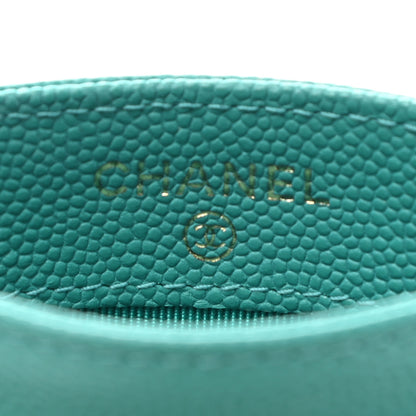 Chanel Caviar Quilted Card Holder Turquoise 6 of 8