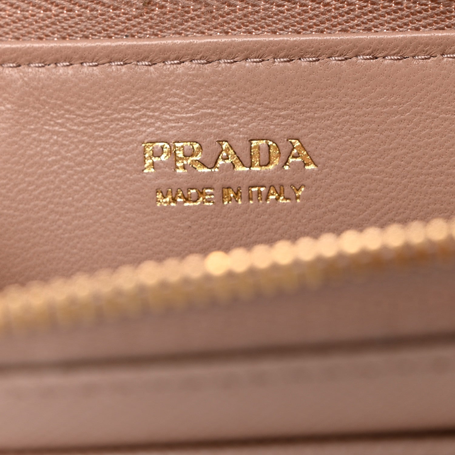 Prada Saffiano Metal Zip Around Keychain Cipria 6 of 8