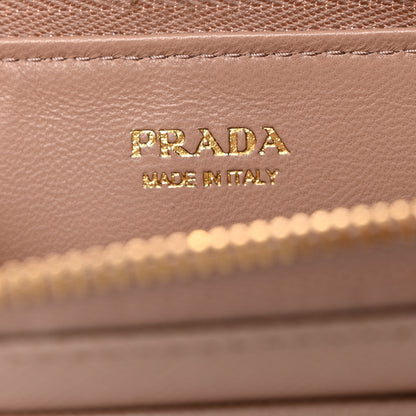 Prada Saffiano Metal Zip Around Keychain Cipria 6 of 8
