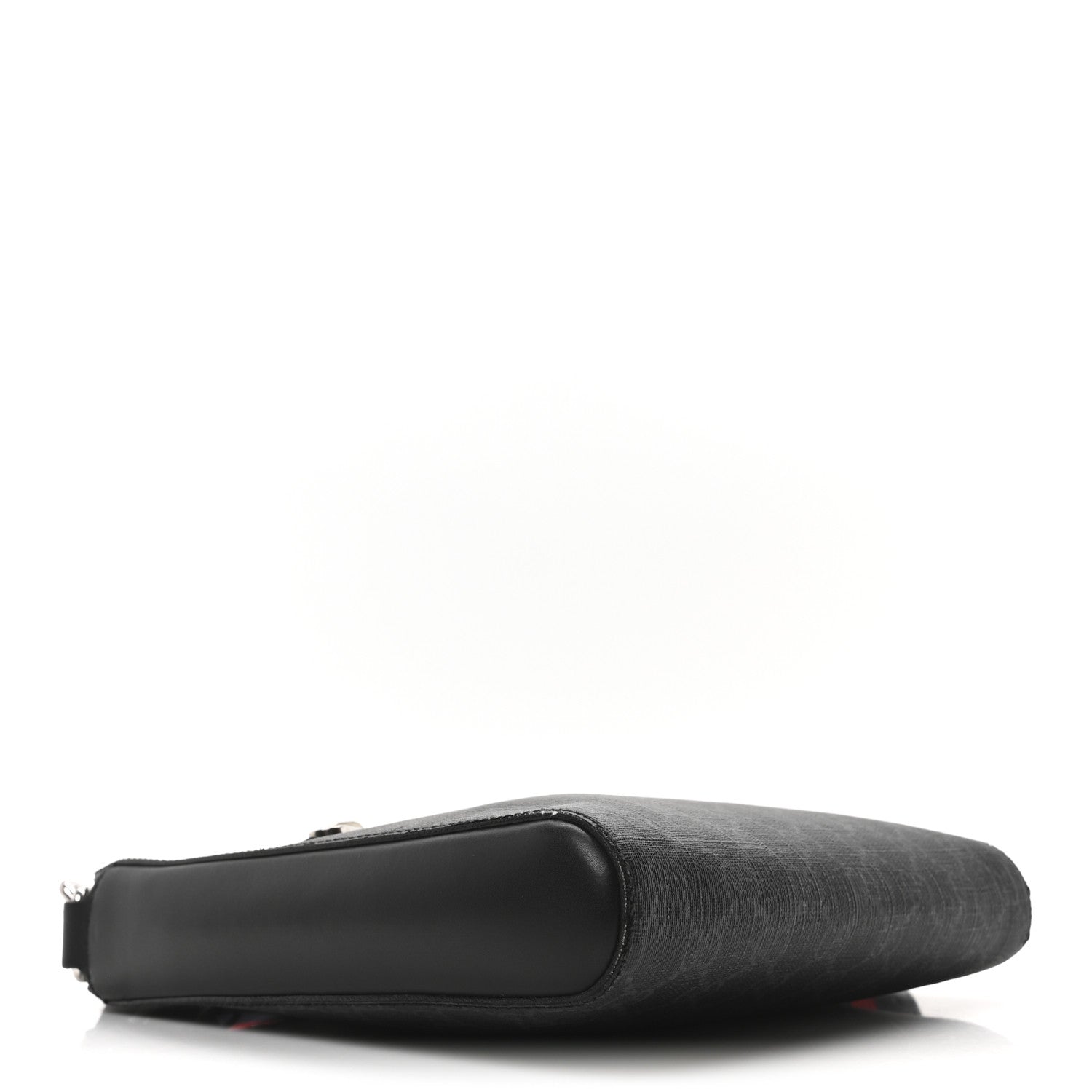 Gucci GG Supreme Monogram Web Small Flat Messenger Bag Black Grey 4 of 10