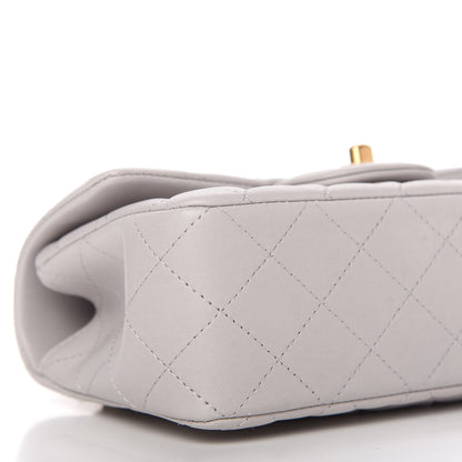 Chanel Lambskin Quilted Mini Top Handle Rectangular Flap Grey 6 of 11