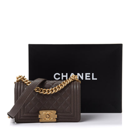Chanel Caviar Quilted Small Boy Flap Khaki 10 of 10