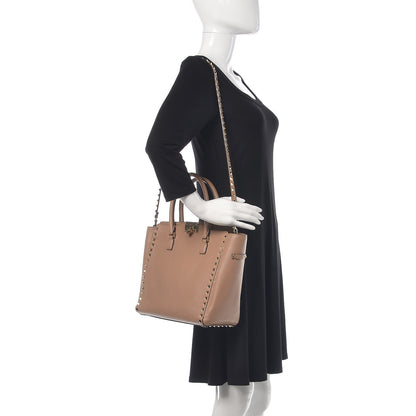 Valentino Garavani Vitello Rockstud Double Handle Tote Alpaca 2 of 14