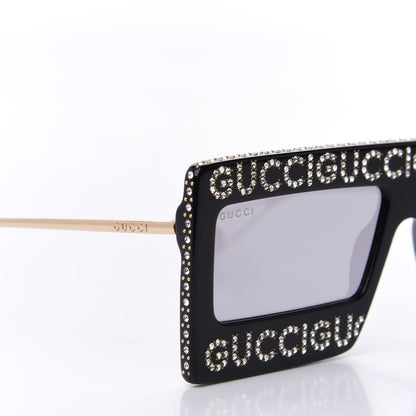 Gucci Acetate Crystal Mask-Frame Sunglasses GG0431S Black 7 of 10