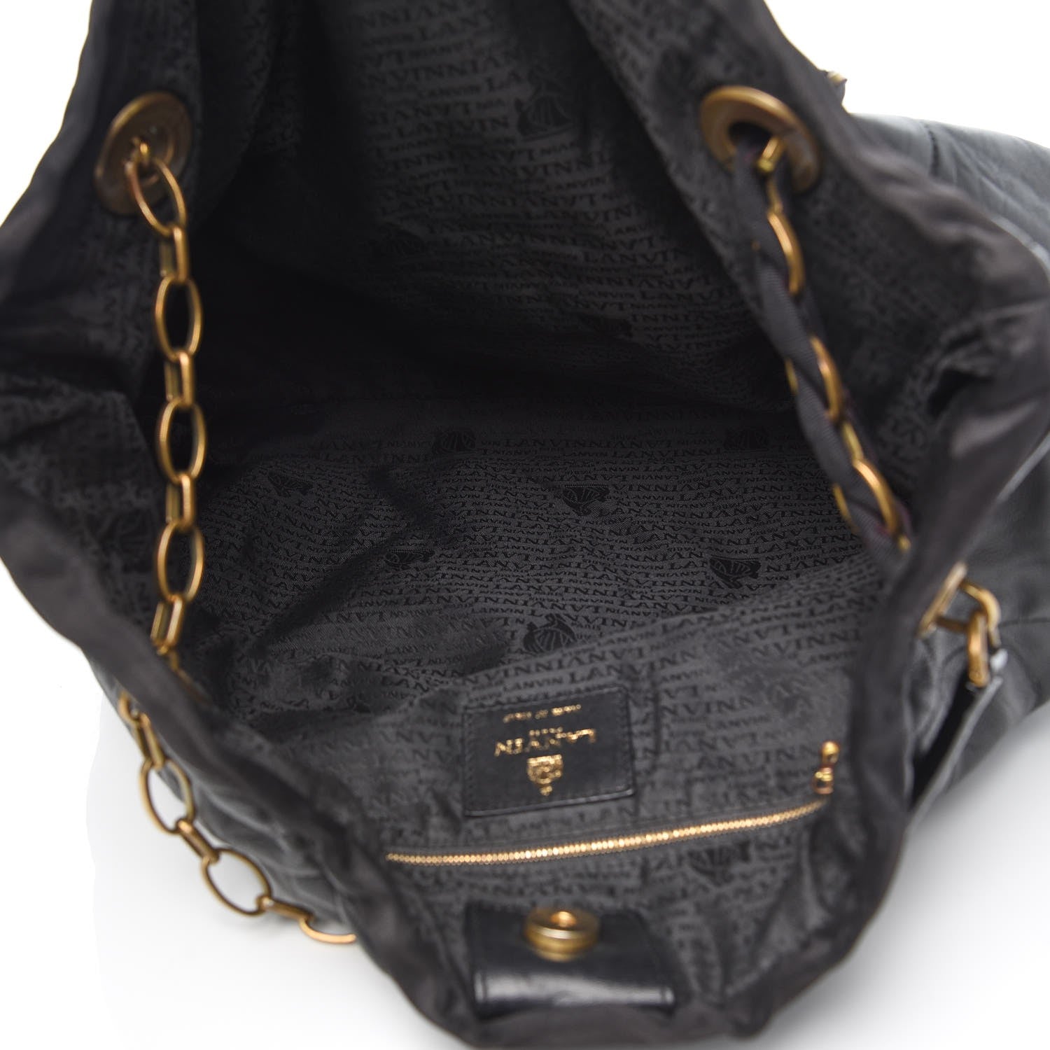 Lanvin Lambskin Quilted Amalia Cabas Tote Black 5 of 9