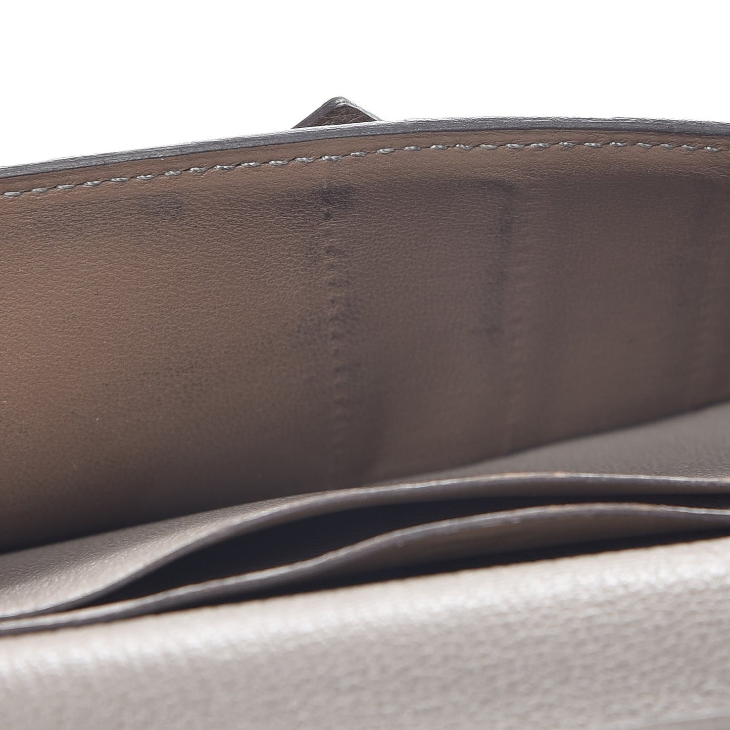Ostrich Bearn Gusset Wallet Gris Tourterelle