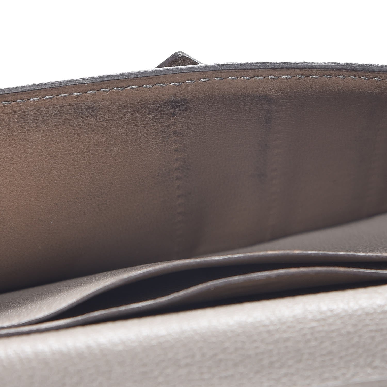 Hermes Ostrich Bearn Gusset Wallet Gris Tourterelle 7 of 9