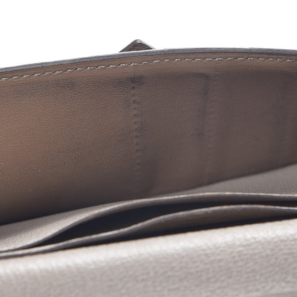 Hermes Ostrich Bearn Gusset Wallet Gris Tourterelle 7 of 9