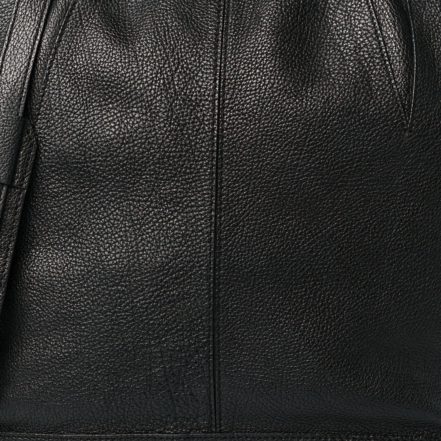 Pebbled Calfskin Large Emile Black Silver Hardware