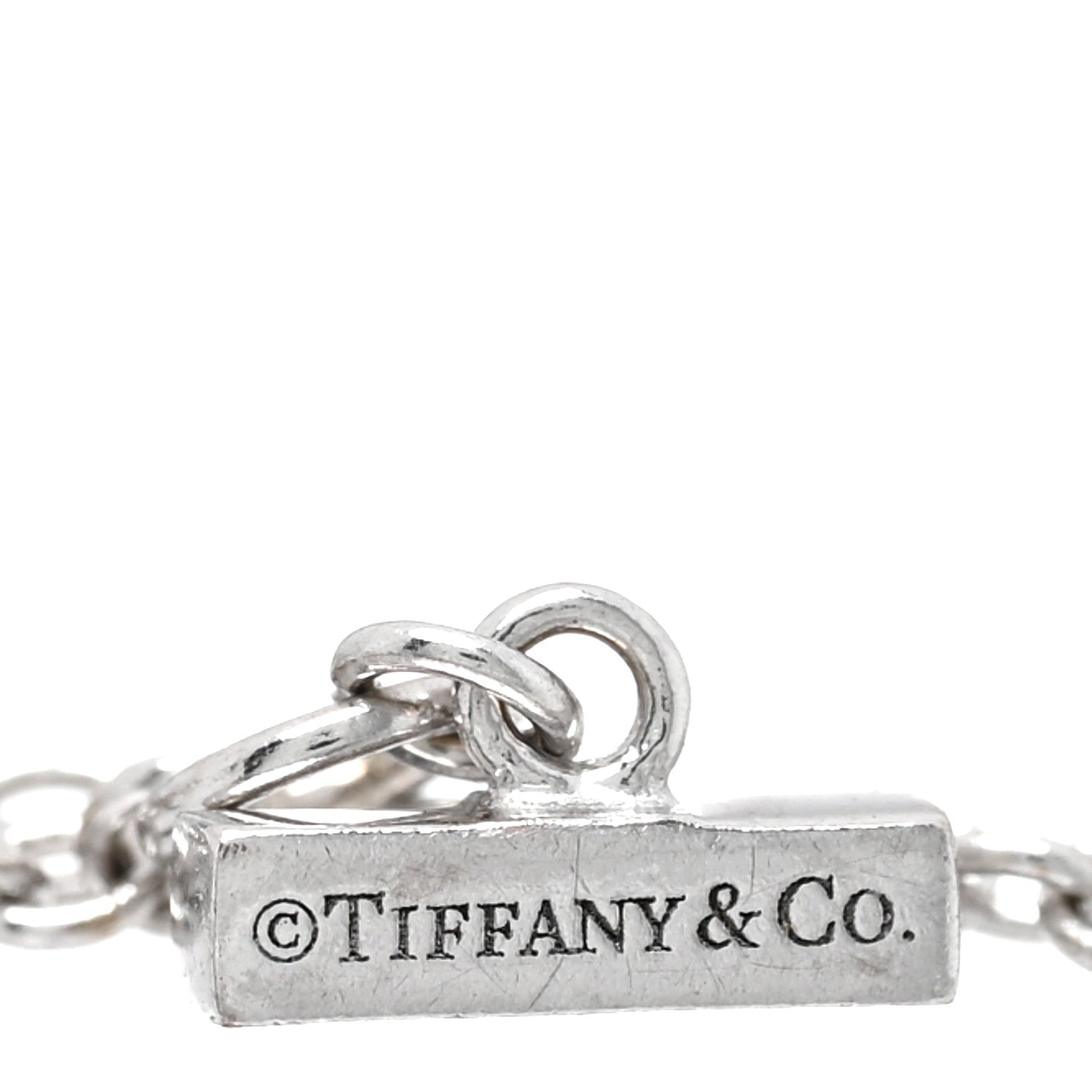 Tiffany 18K White Gold Diamond Turquoise T Circle Bracelet 3 of 3
