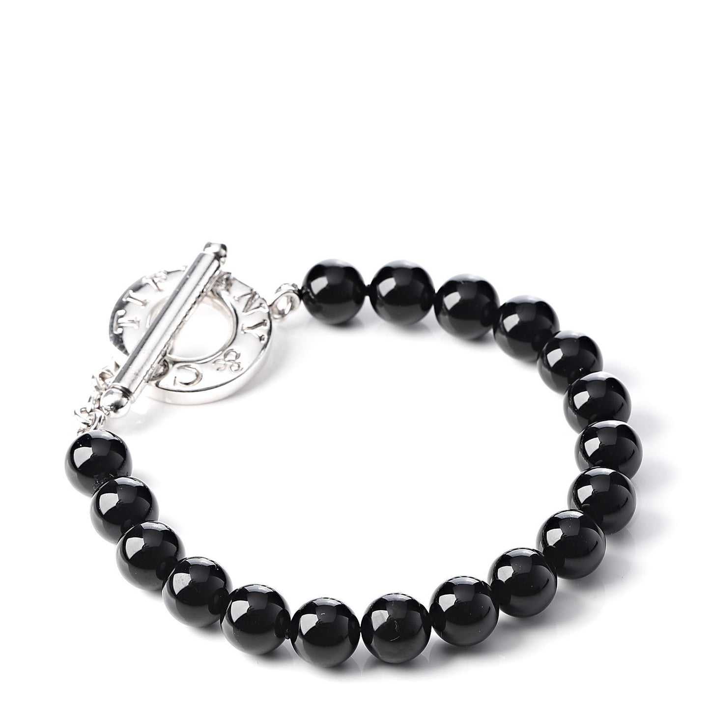 Sterling Silver Black Onyx Bead Toggle Bracelet