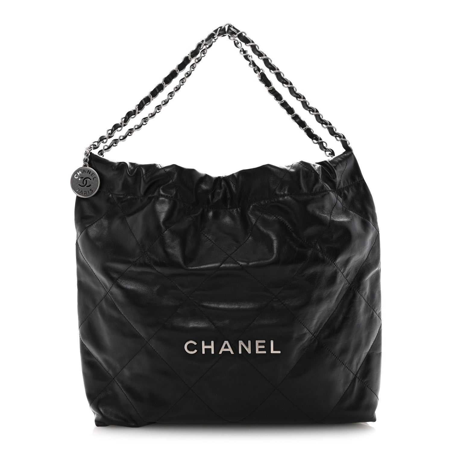 Chanel Shiny Calfskin Quilted Chanel 22 Black 1 of 11