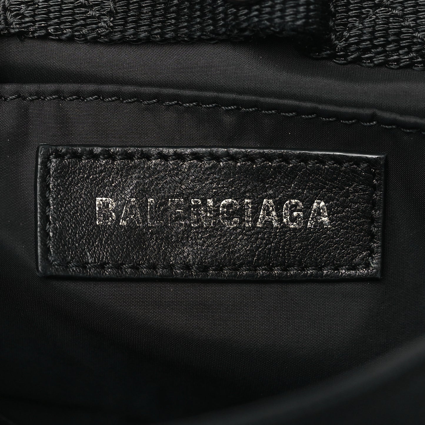 Nylon Logo Embroidered Army Messenger Bag Black