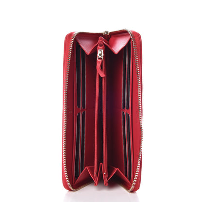 Chanel Lambskin Quilted Large Gusset Zip Around Wallet Red 5 of 8