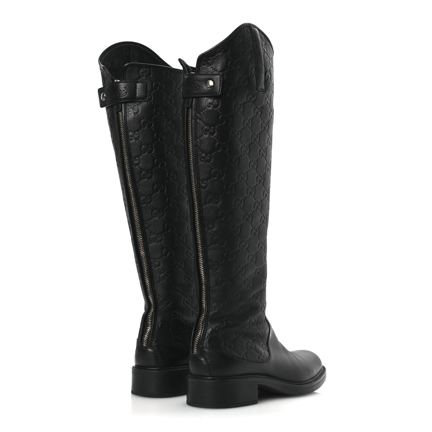 Gucci Guccissima Calfskin Miro Soft Knee High Riding Boots 35.5 Black 5 of 10
