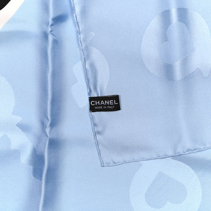 Chanel Silk CC Lock Square Scarf Blue Pink 4 of 4