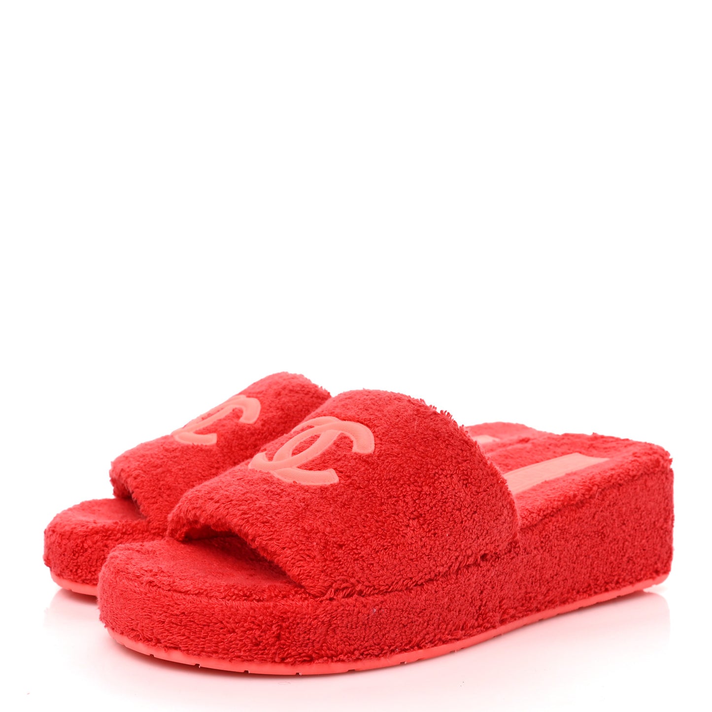 Terry CC Flat Mules Sandals 38 Dark Red Orange
