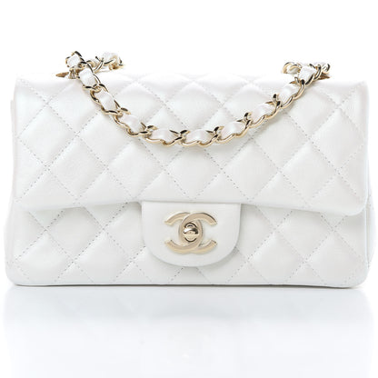 Chanel Iridescent Calfskin Quilted Mini Rectangular Flap White 8 of 11