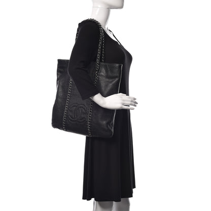 Chanel Deerskin Luxe Ligne North South Tote Black 2 of 10