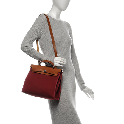 Hermes Vache Hunter Toile Herbag Zip 31 PM Rubis 2 of 9