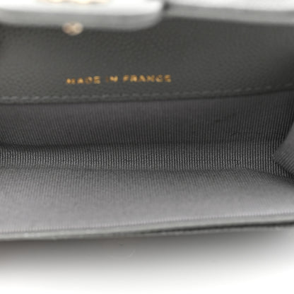 Chanel Caviar Quilted Flap Card Holder Wallet Dark Grey 5 of 9