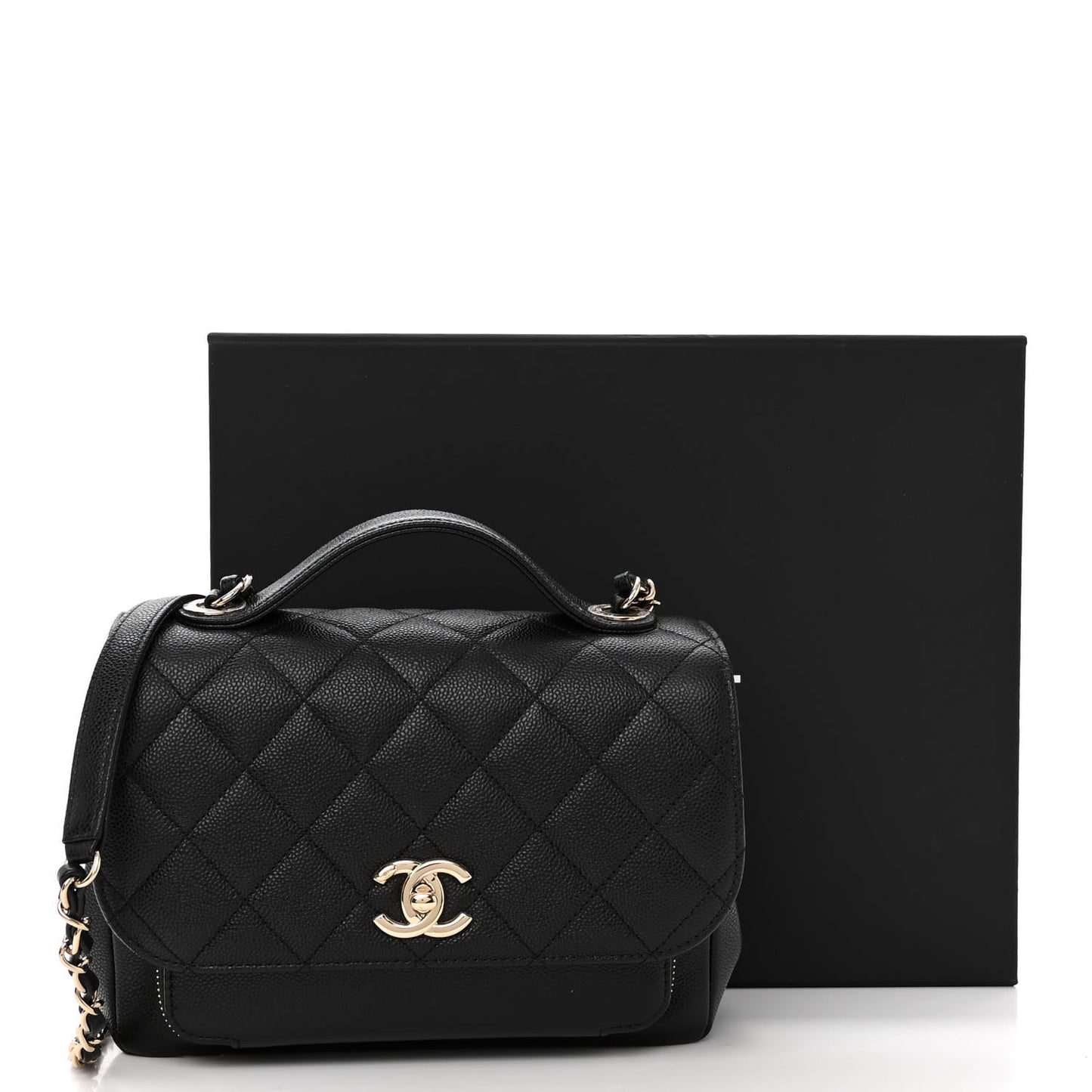 Caviar Quilted Medium Business Affinity Flap Black
