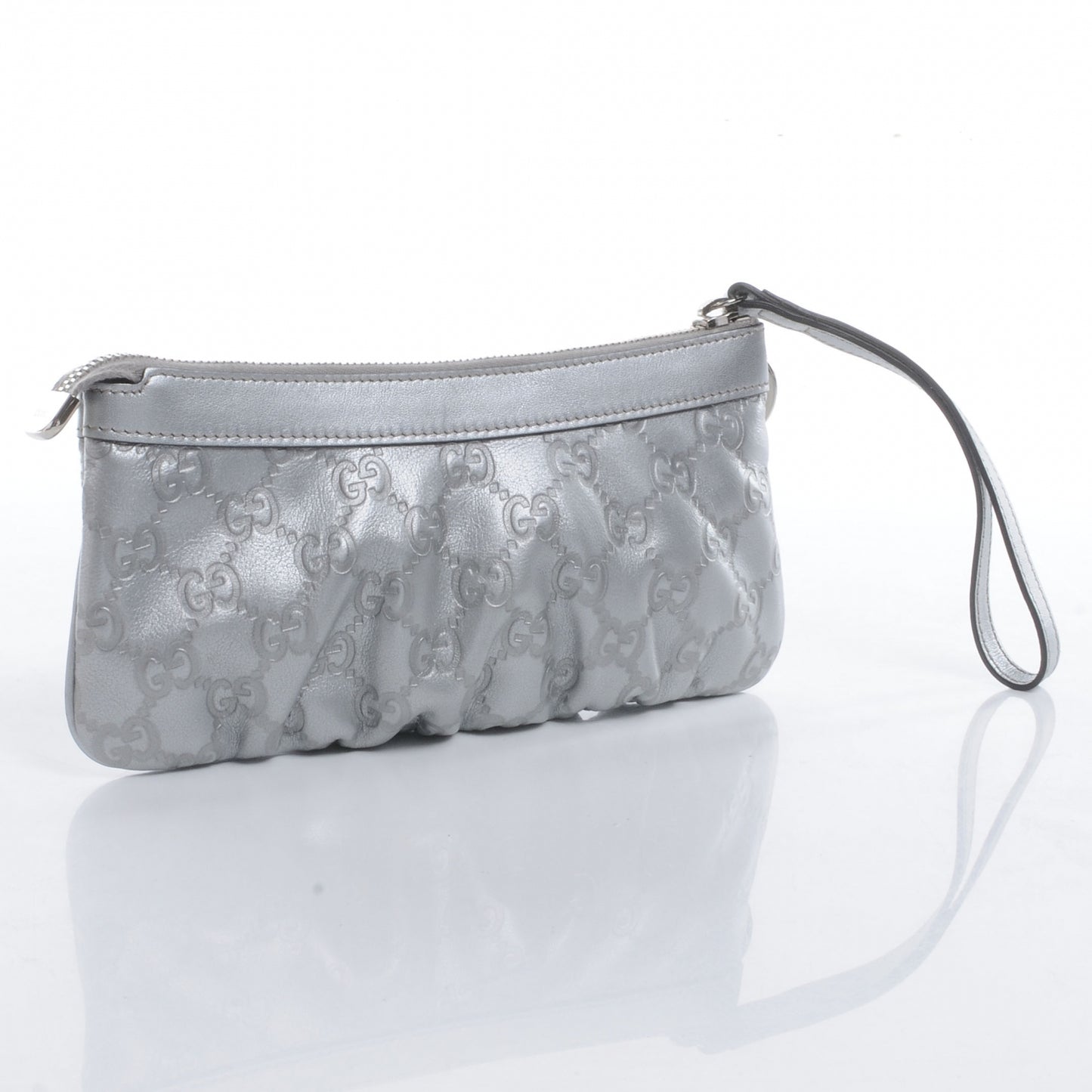 Guccissima New Britt Wristlet Silver