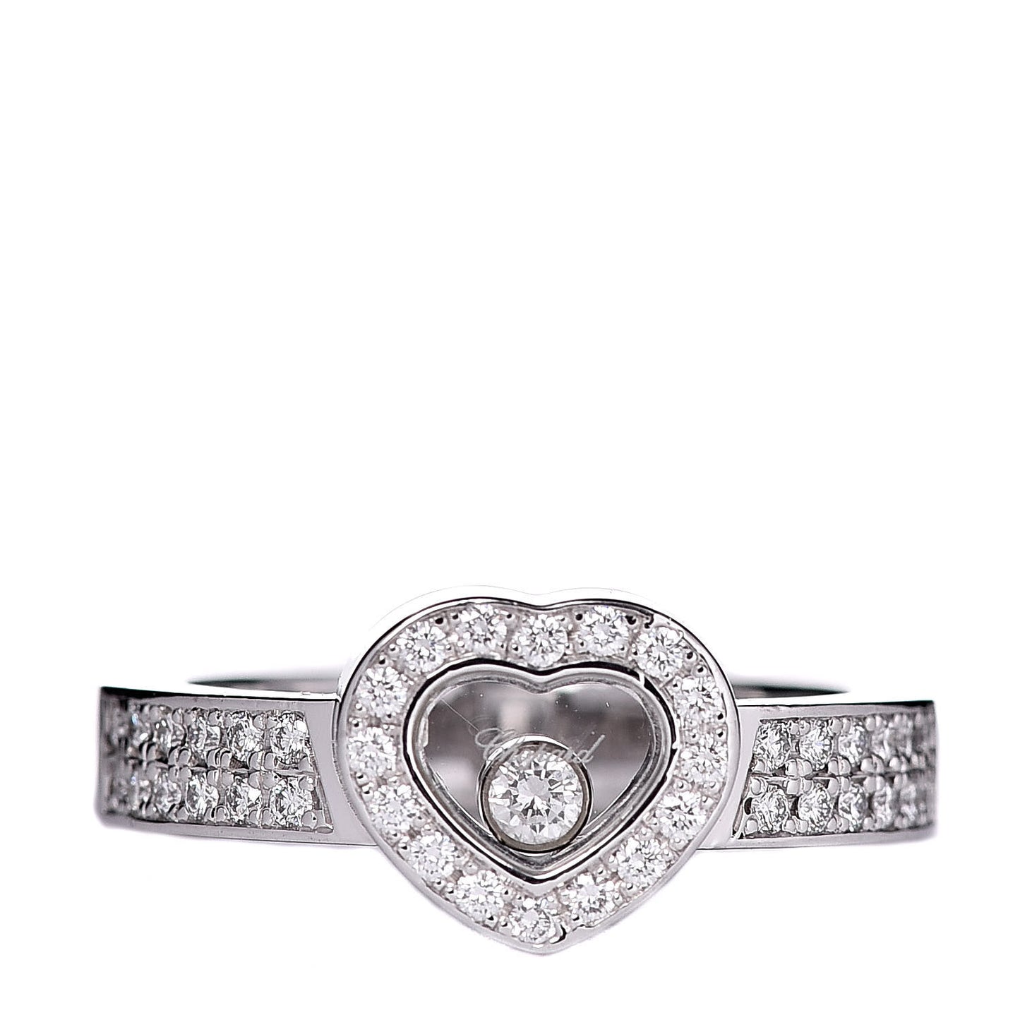 18K White Gold Diamond Happy Heart Ring 50 5.25