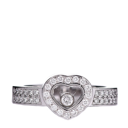 Chopard 18K White Gold Diamond Happy Heart Ring 50 5.25 1 of 4