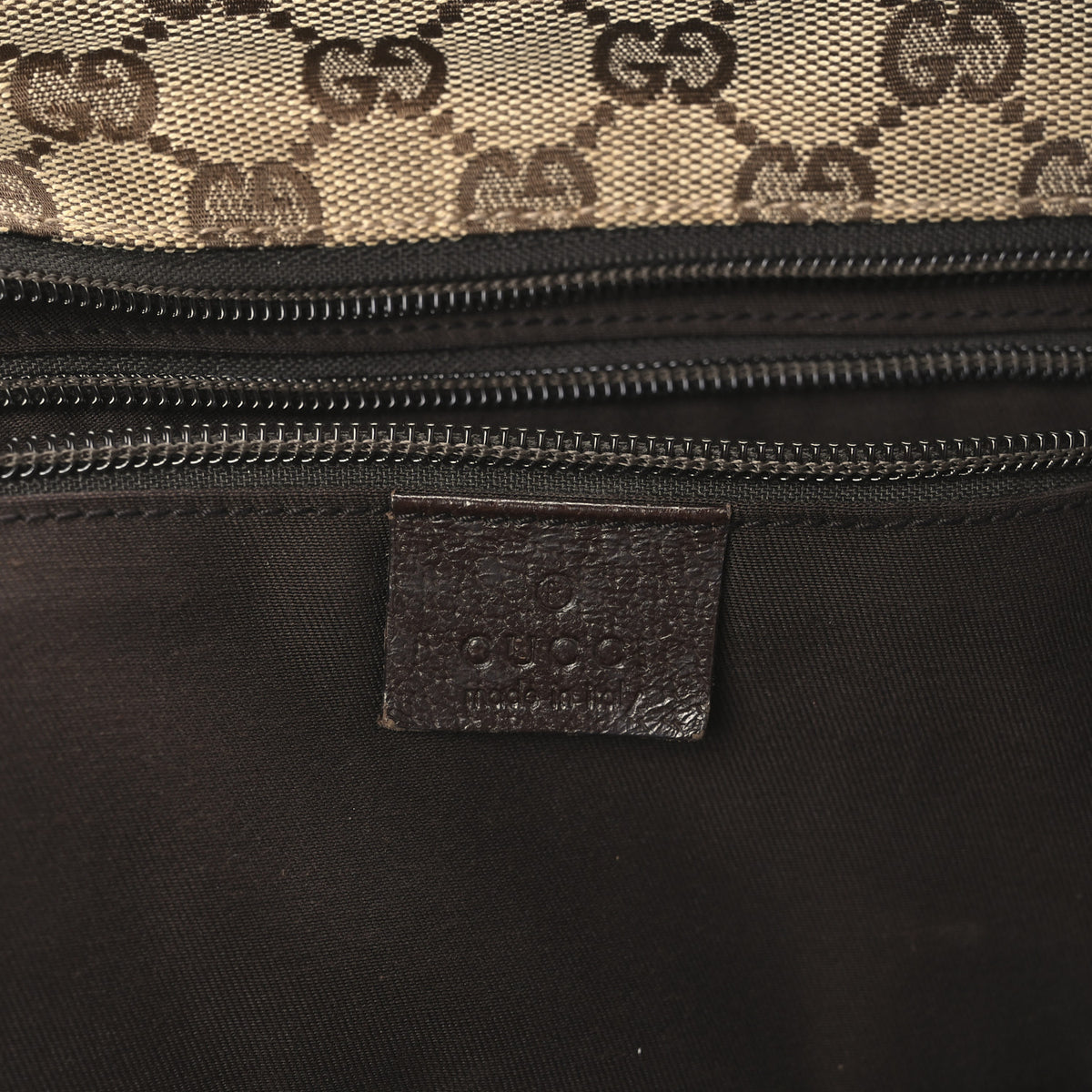 Gucci GG Monogram Medium Web Handle Bucket Tote Dark Brown 6 of 10