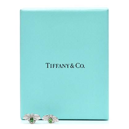 Tiffany Platinum Diamond Tsavorite Paper Flowers Firefly Earrings 5 of 5